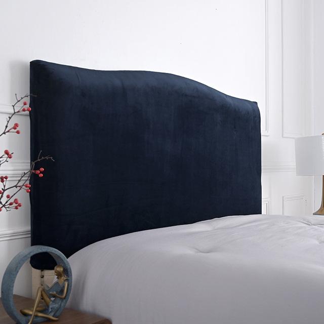 

Solid Color Elastic Queen Headboard Cover Plush Dust Resist Headboard Covering All -Inclusive Velvet Headboard Machine Washable Home Hotel W120xH65-75cm