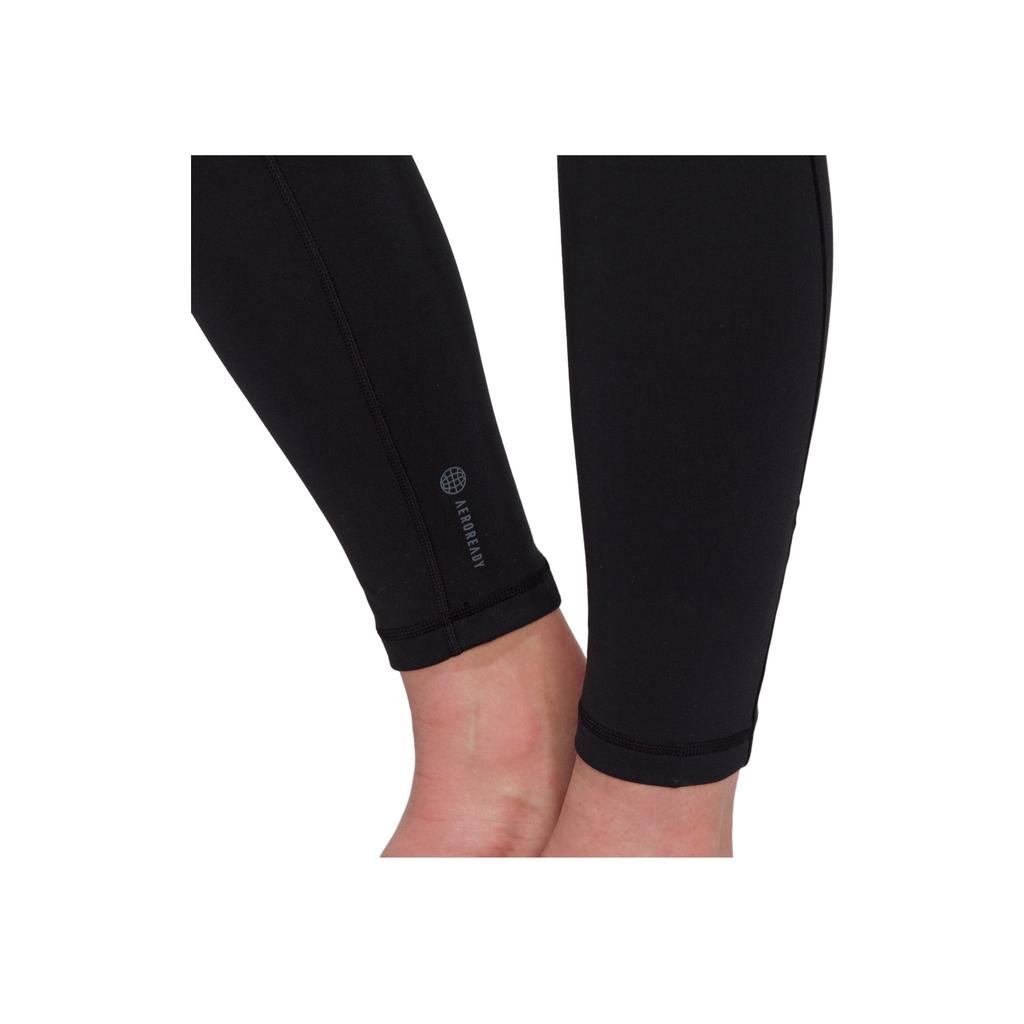 Adidas Solid Color Logo High Waist Leggings Women Bottoms Black HC6637