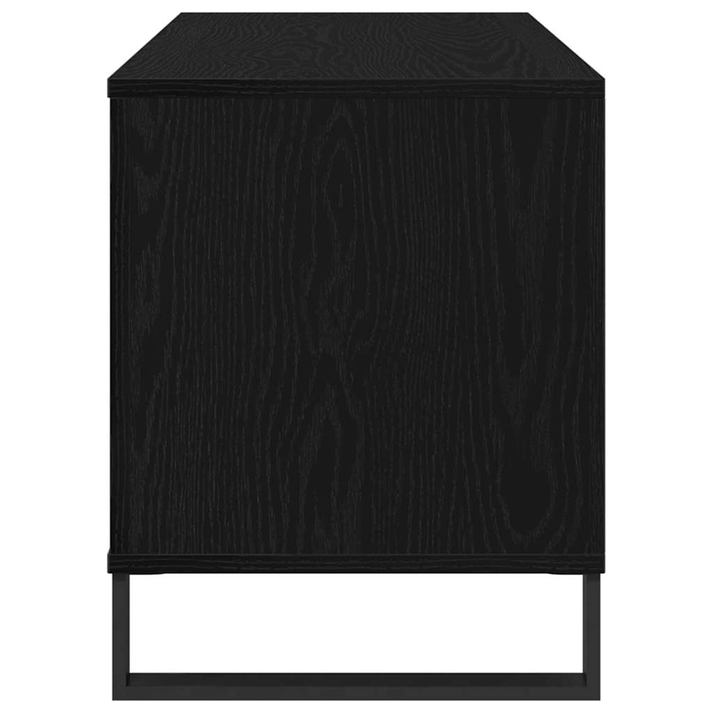 Vinyl Record Cabinet Black Oak Effect 100 x 38 x 48 cm