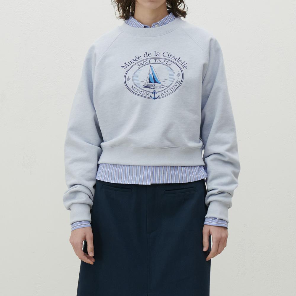 Свитшот с укороченным рукавом Moment Sailing_Xmtal3S241152 Color: Light Blue(52)/00F