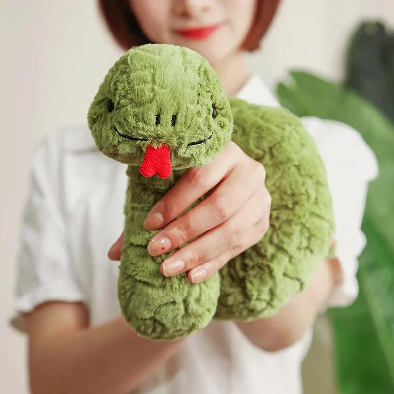 Lovely Giant Green Boa Plush Toy Doll Snake Pillow Throw Pillow Forest Family Boy Birthday Gift Living Room Decoration