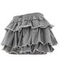 Plasma Sphere Tutu Tiered French Ferry Shirred Tiered Mini Skirt Pants_Gray