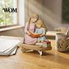 High-quality Material Home Accents Wooden Reading Desktop Ornaments for Office Decor, Minimalist Figurine, Premium Decorative Art Creative Craft