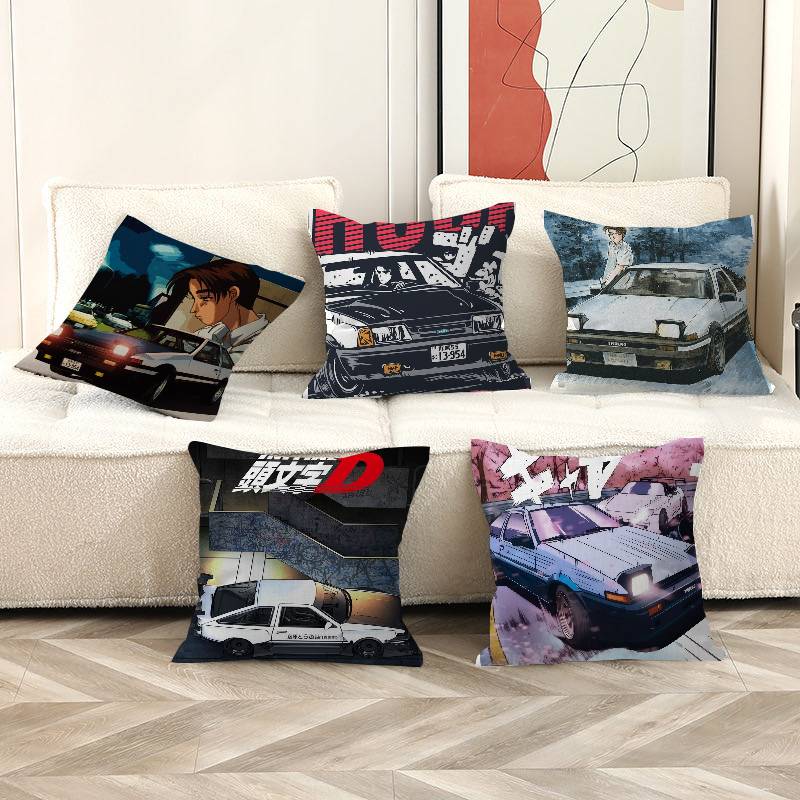 Anime IInitial D Pillow Cushion Cover Pillowcase Living Room Sofa Home Decor Customized