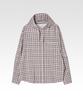 Oversized Check Hoodie Shirt Dust Pink