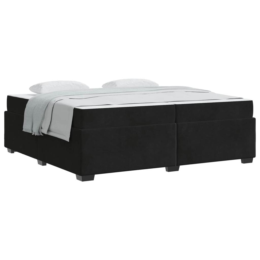 Bed Frame with Mattress Black 200 x 200 cm Fabric