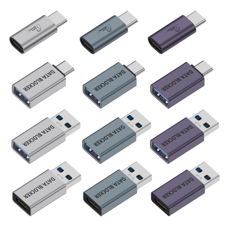 Portable USB Type C Data Blocking Charging Prevents Hacking Aluminum Housing Universal Compatibility for Phones Devices