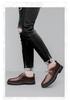 Men's Genuine Leather Casual Dress Shoes - Soft Sole, Non-Slip, Wear-Resistant, Versatile Low-Top Lace-Up Design