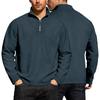 Men's Heated Fleece Sweatshirts Leisure Half Zip-up Solid Color Long Sleeve Pullover Autumn Winter Sportwear Big Size Streetwear S-3XL