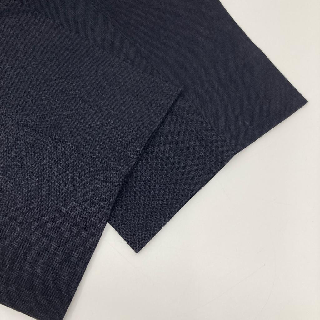 chaos Gentleman Lady Navy Rayon X Linen Two-Pleated Pants Bottoms 38 NavyUsed