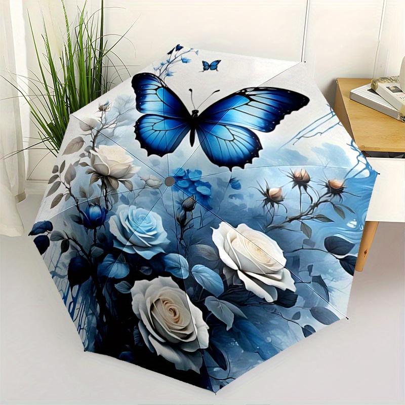 

1pc Creative Butterfly Art Automatic Opening and Closing Umbrella - Suitable for Various Occasions, Outdoor Activities, Lightweight and Durable Automa