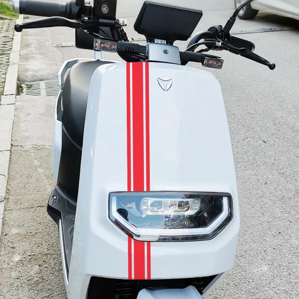Motorcycle Fuel Tank Strip Decoration Stickers Funny Moto Vertical Strip Film Waterproof Body Decals Motorbike Decor Accessories