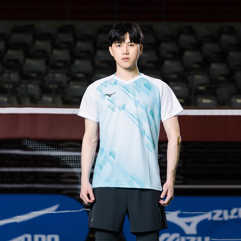 Mizuno T-Shirts Unisex V-Ausschnitt Dünn Gerader Schnitt C2CA51Z1