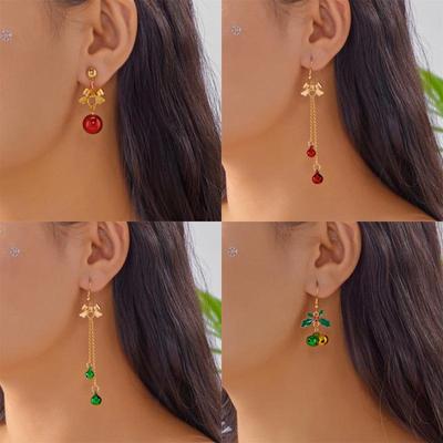 Red & Green Christmas Bell Tassel Earrings - European & American Style