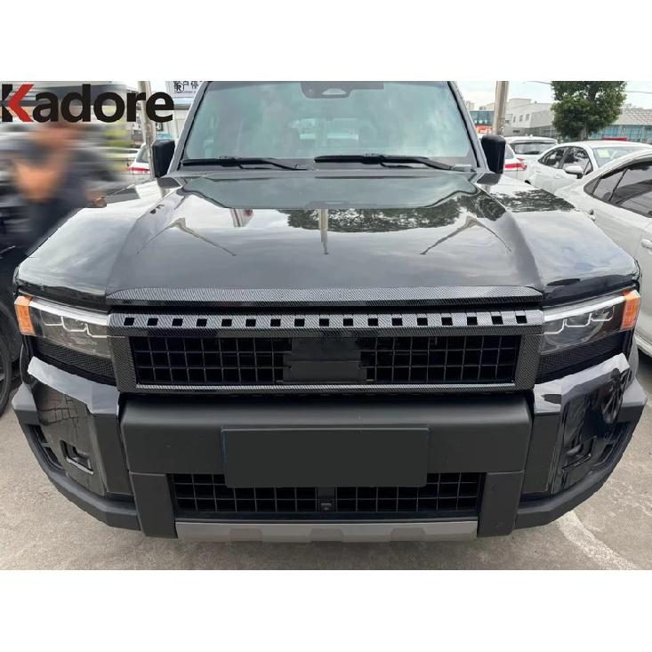 For Toyota Land Cruiser Prado LC250 2024 2025 2026 Black Car Front Center Grille Grill Cover Trim Racing Grill Frame Accessories