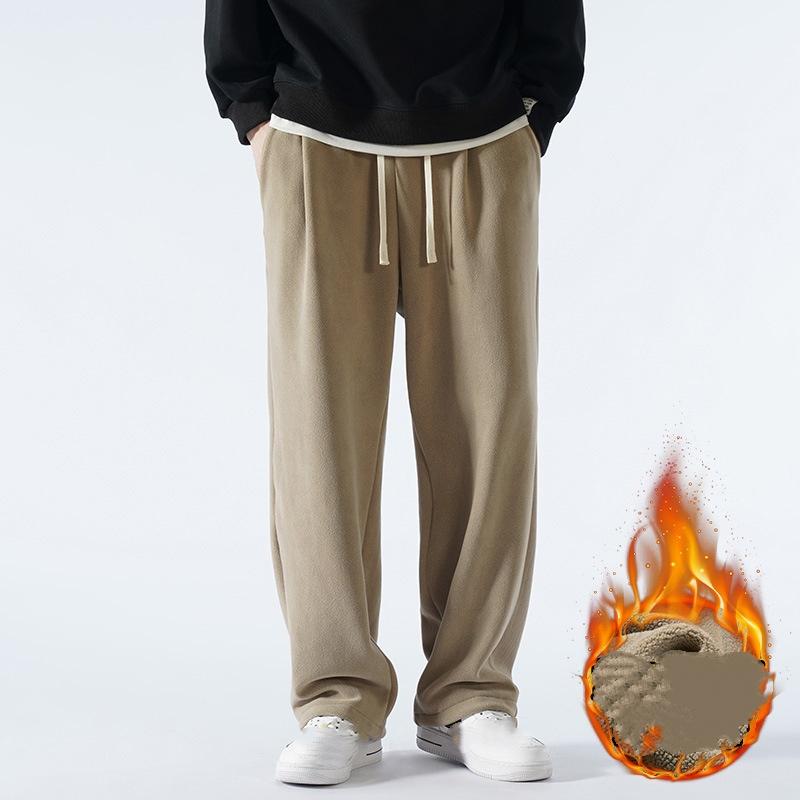 Winter Double-sided Austrian Fleece Plus Velvet Thickened Men's Trousers Sports and Leisure Plus Velvet Pants Men's Austrian Fleece Loose Guard Pants