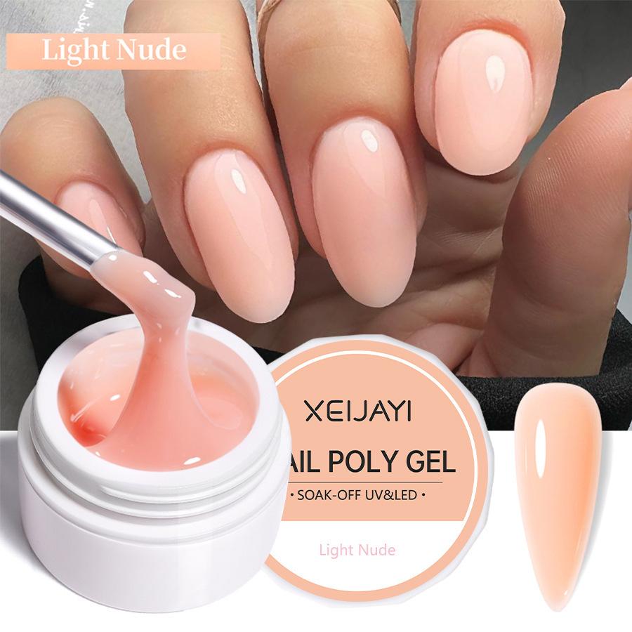 UV/LED Gel na prodlužování nehtů Křišťálový fototerapeutický gel Modelovací Rychle vytvrzující Pevný gel DIY Salon Nástroj pro nail art