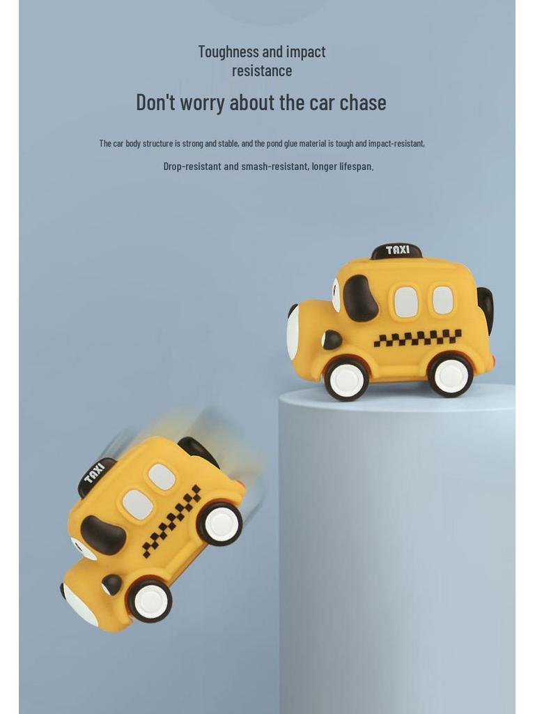 Children's Inertia Toy: Soft Rubber Dinosaur Car - Chewable, Fall-Resistant, Vinyl Animal Design