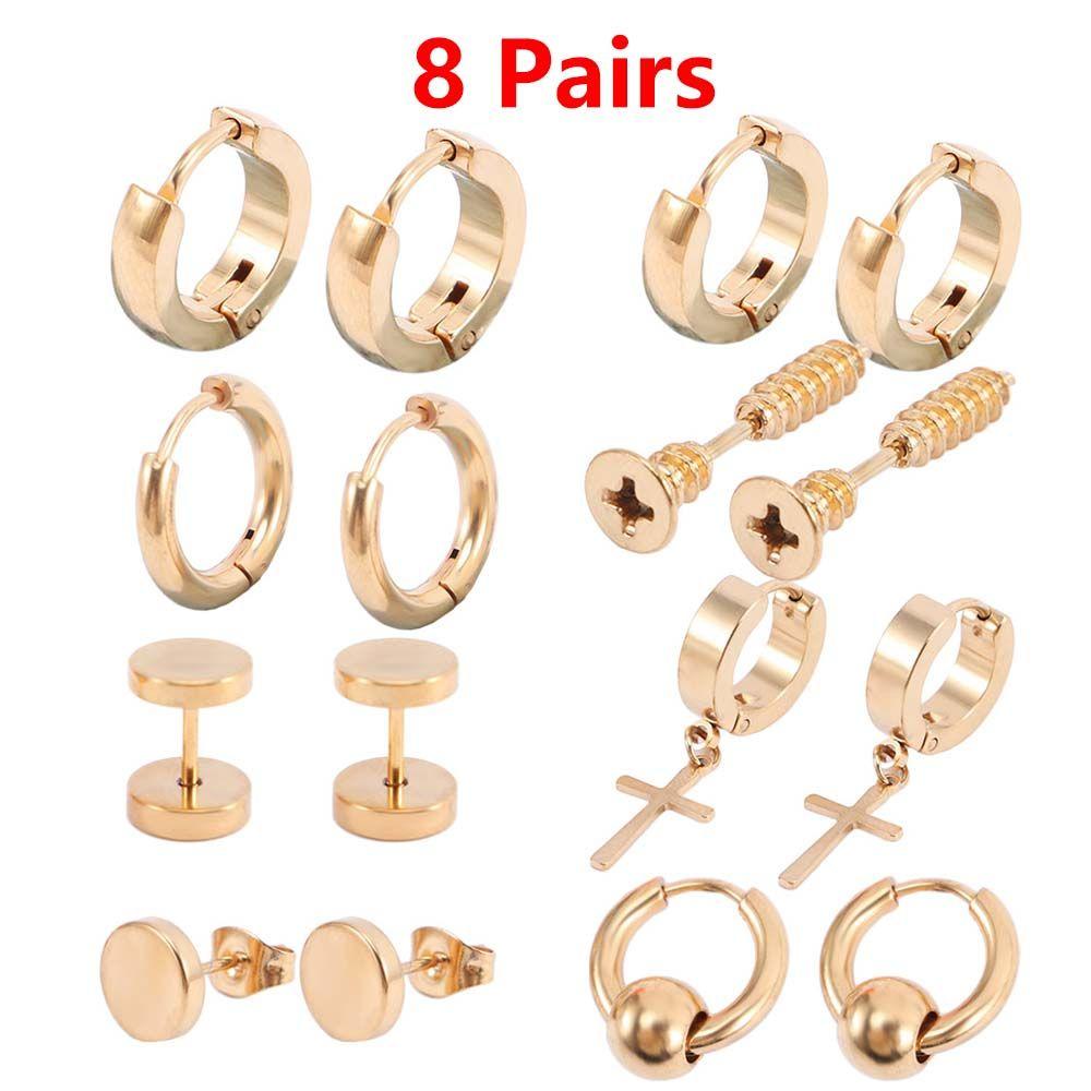 Unisex Accessories Stainless Steel Geometric Hoop Earrings Stud Earring Drop Earring Jewelry set