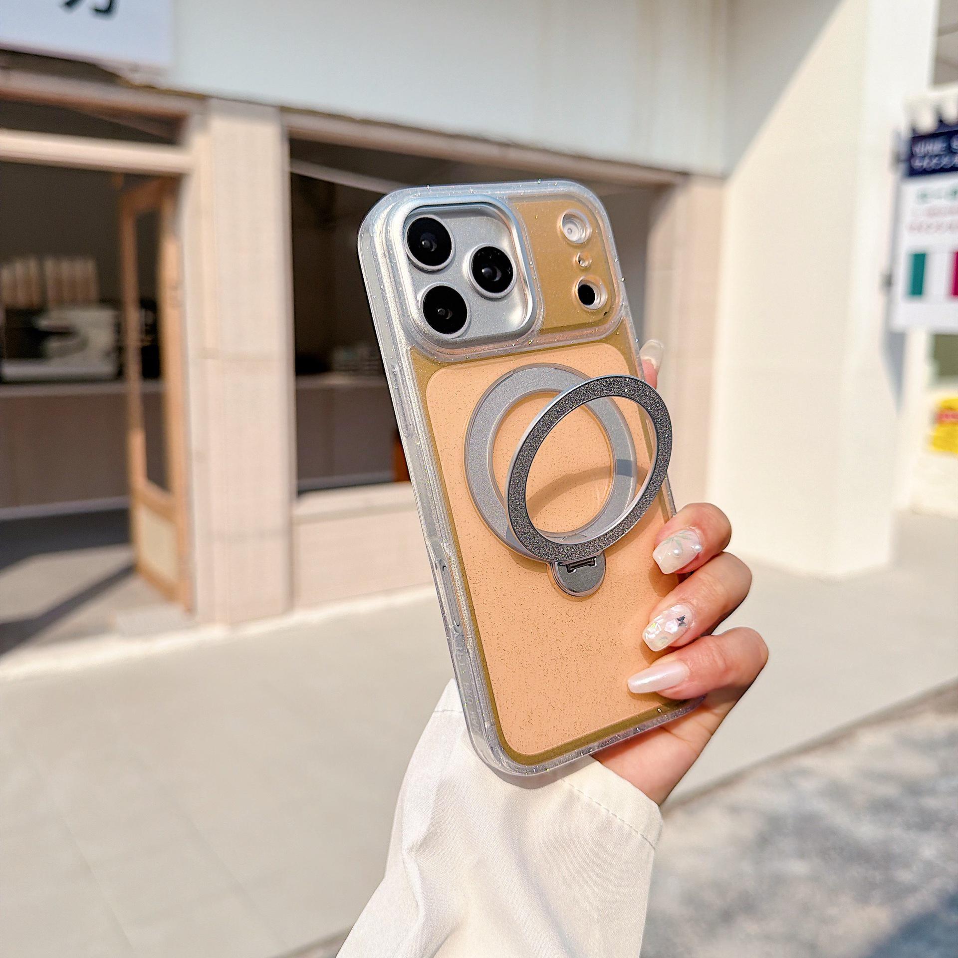 

Glitter Magnetic Rotating Stand Case for Apple 17 Pro Max - Drop-Proof Protective Cover Apple 14 Pro Max