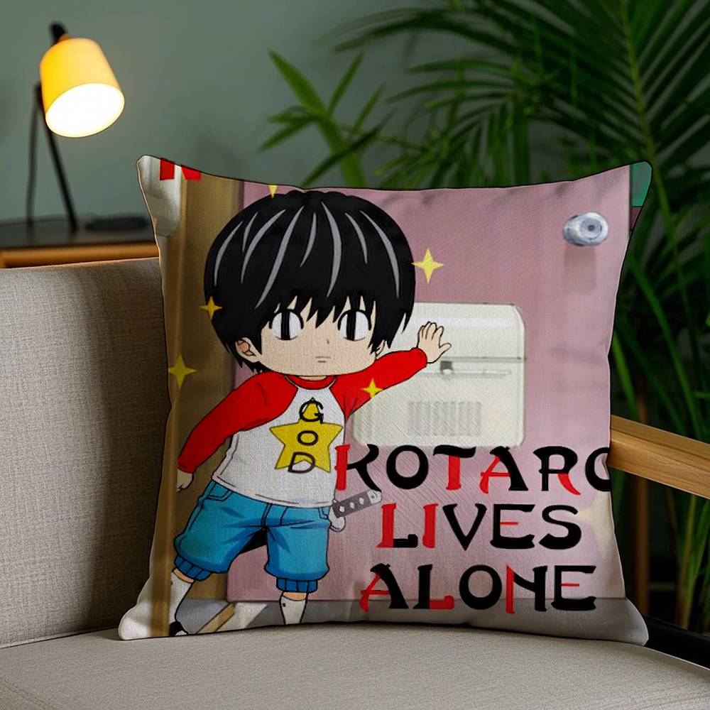 K-Kotaro Lives Alone Pillow Case Home Dorm Chair Back Short Plush Double-sided Printing Office Nap Time Cushion Cover