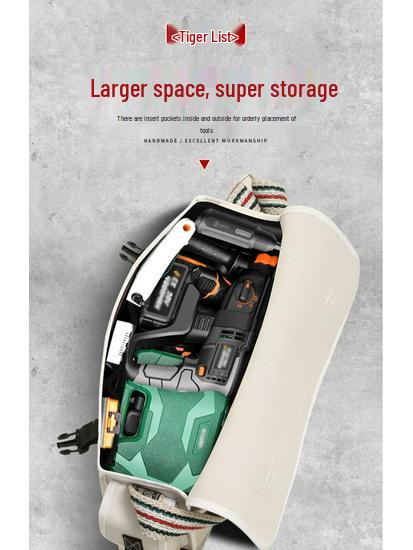 Electrician's Wear-Resistant Canvas Crossbody Tool Bag