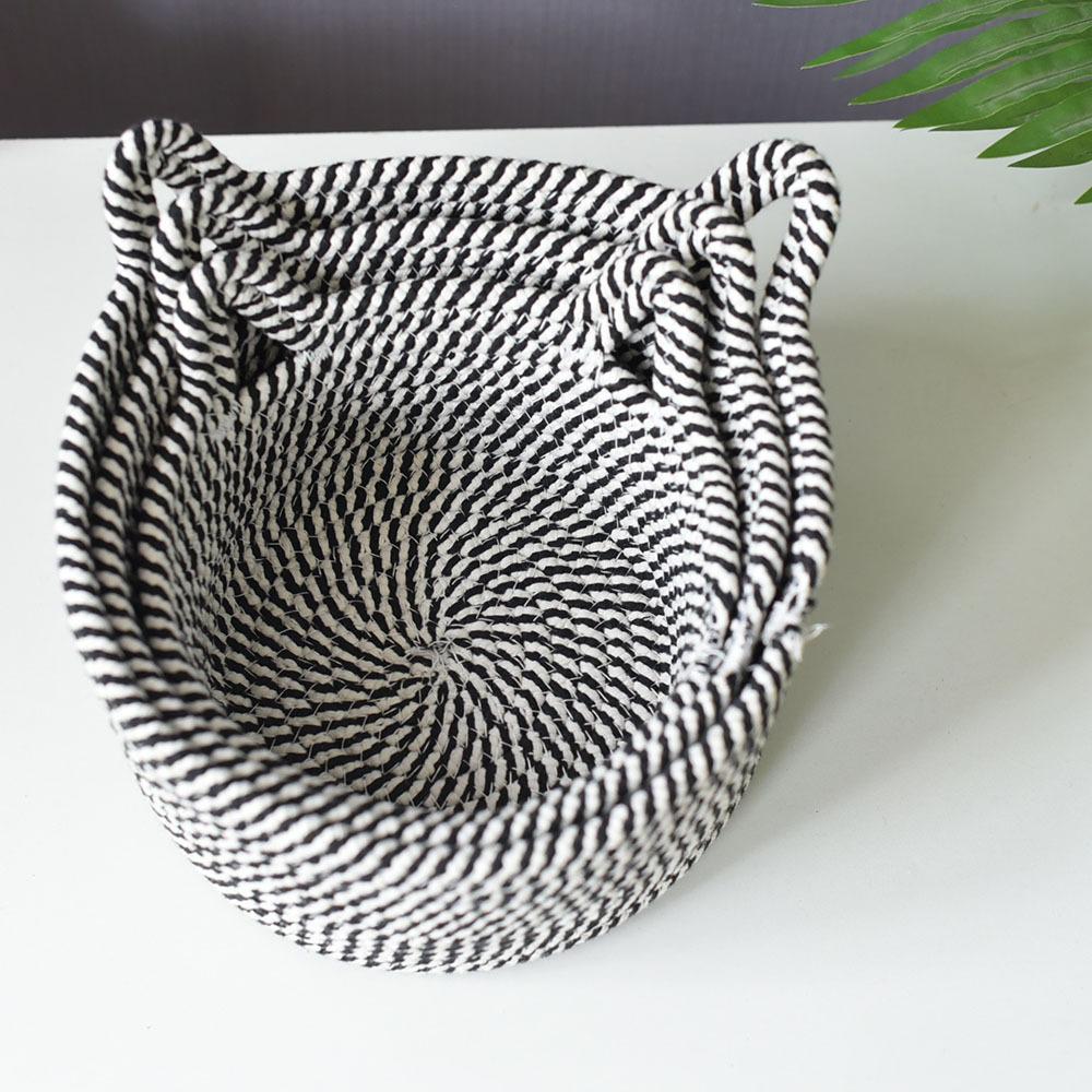 Desktop Storage Sets Cat Ear Organizer Cosmetic Snacks Sundry Keys Woven Storage Basket