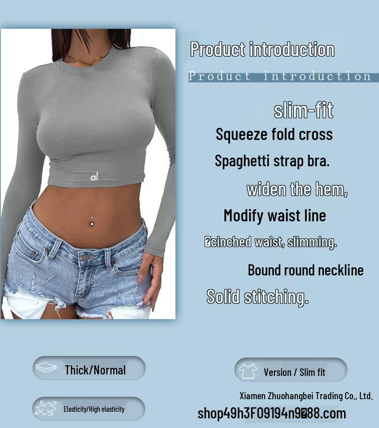 Alo Yoga Enge Langarm Crop-Top für Laufen, Sport & Pilates