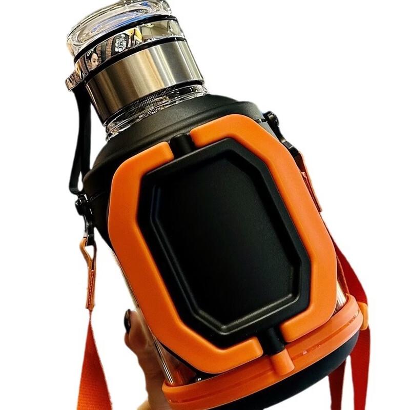 Large Capacity Glass Water Bottle with Handle & Tea Infuser