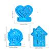 House Shape Resin Molds Holographic Heart Candlestick Molds with Base for DIY Craft Tealight Candle Holder Home Decors