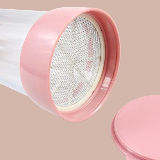 Flour Sieve Uniform Mesh Safe Baking Tool Handheld Rotating Transparent Sugar Shaker Dispenser for Home