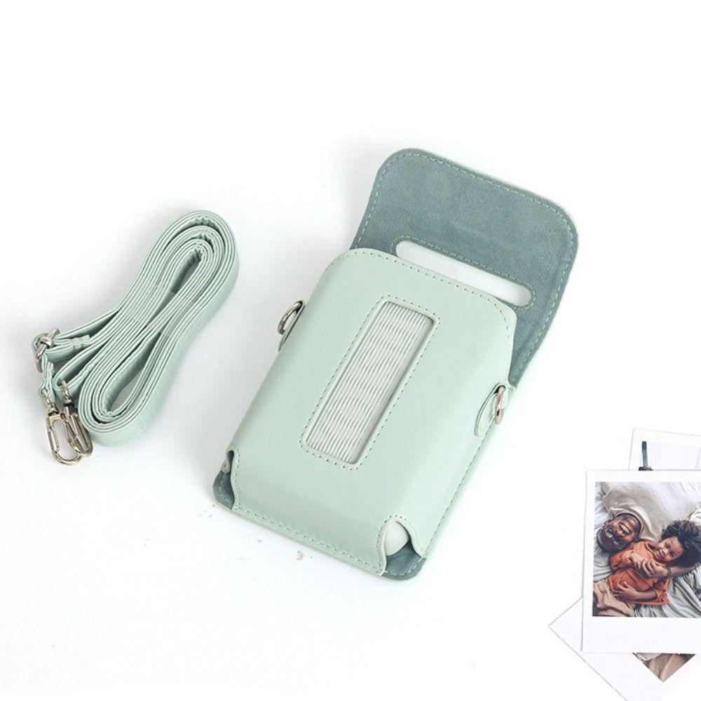 PU Leather Printer Carrying Case with Shoulder Strap Retro Storage Bag Shockproof Anti Drop for Fujifilm Instax Mini Link 3
