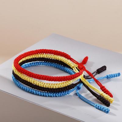 Braccialetto di Corda Rossa: Gioielli di Benedizione in Stile Tibetano, Accessorio da Mano con Otto Caratteri, Set per Coppia.