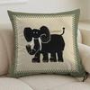Cartoon Animal Pillowcase Cushion Cover Funny Black Little Cat Throw Pillow Case Couch Living Room Kids Bedroom Home Peach Skin