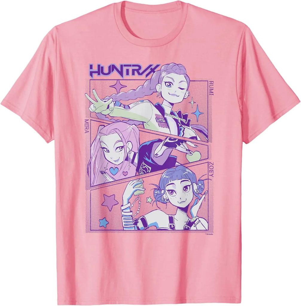 KPop Demon Hunters Trio T-Shirt Summer Men's and Women's Clothing Fashion High Quality Short Sleeved T-shirt New in Tops Unisex