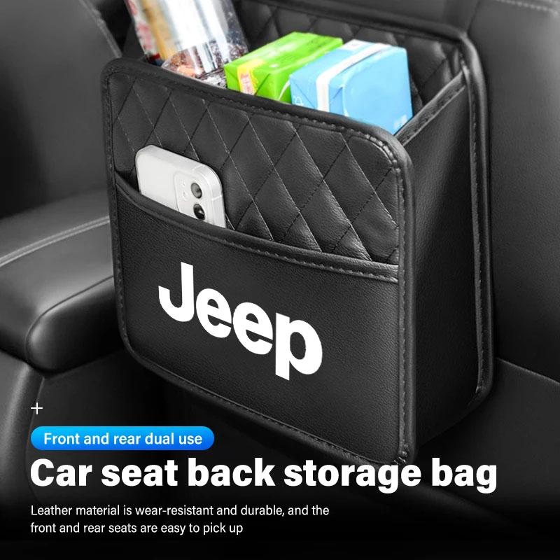 Borsa Portaoggetti in Pelle per Interni Auto Organizer per Oggetti Vari per Jeep Grand Cherokee Wrangler JK Gladiator Compass Renegade Patriot