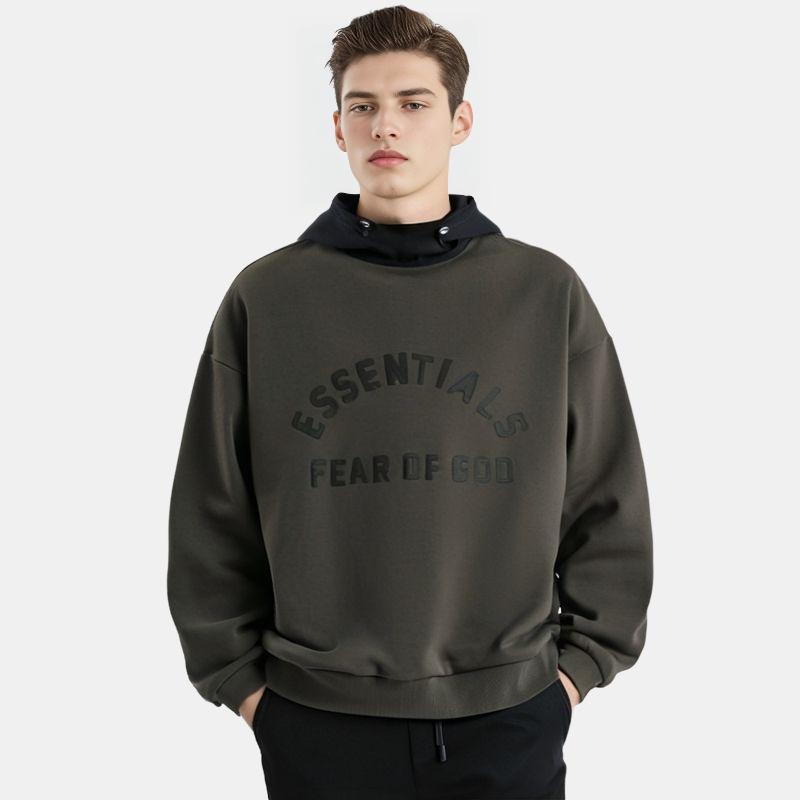 Fear of God Essentials Νάιλον Φλις Φούτερ με Κουκούλα Μελάνι/Μαύρο Τζετ Ανδρικά Τοπ 202SP244310F