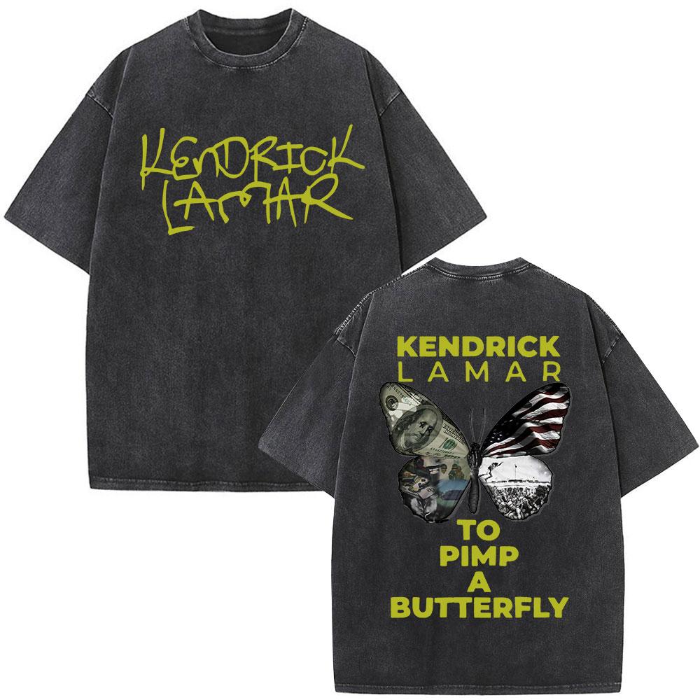 

Vintage Washed Kendrick Lamar Not Like Us Tshirts Album Merch Fan Gift Hip Hop Short Sleeve T Shirt Male Casual Cotton Tshirt S