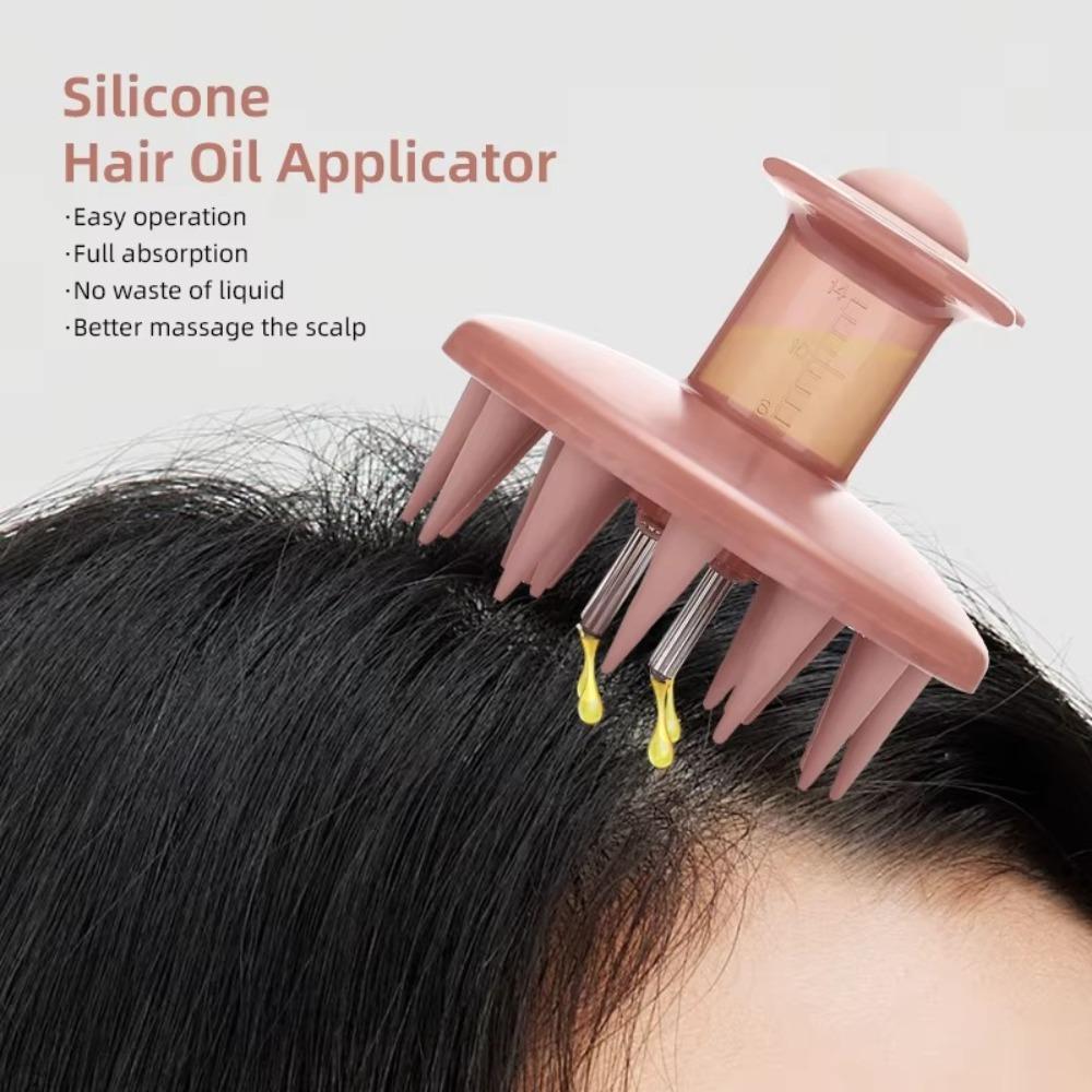 New Silicone Comb Applicator Shampoo Brush Head Massage Comb Hair Oil Dispenser Wide Tooth Scalp Massager For Hair