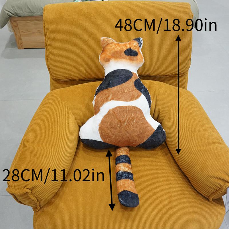 

Adorable Tri-color Cat Plush Pillow For Cozy Bedtime Snuggles And Couch Comfort Calico