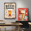 Vintage Beer Wall Art Poster Retro Beer Premium Quality Fresh Beer Best In Town Canvas Painting Retro Bar Restaurant Decor Mural