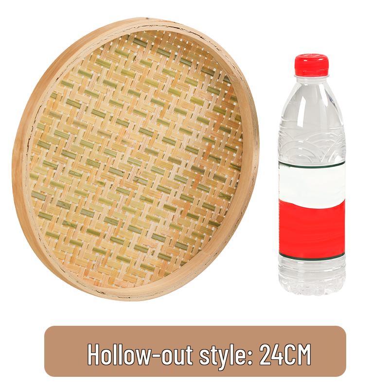 Bamboo Weaving Green Winnowing Basket/Restaurant Sashimi Platter with or without Holes for Drying, Sieving, Tea Sampling, or Decorative Use