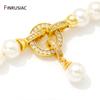 18K Gold Plated Brass Lock Clasps With Pearl Pendant Mounting Findings,Fasteners For Bracelets,Connectors For Jewelry Making