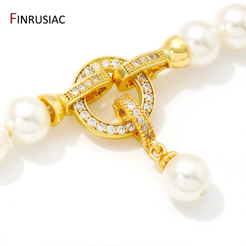 18K Gold Plated Brass Lock Clasps With Pearl Pendant Mounting Findings,Fasteners For Bracelets,Connectors For Jewelry Making