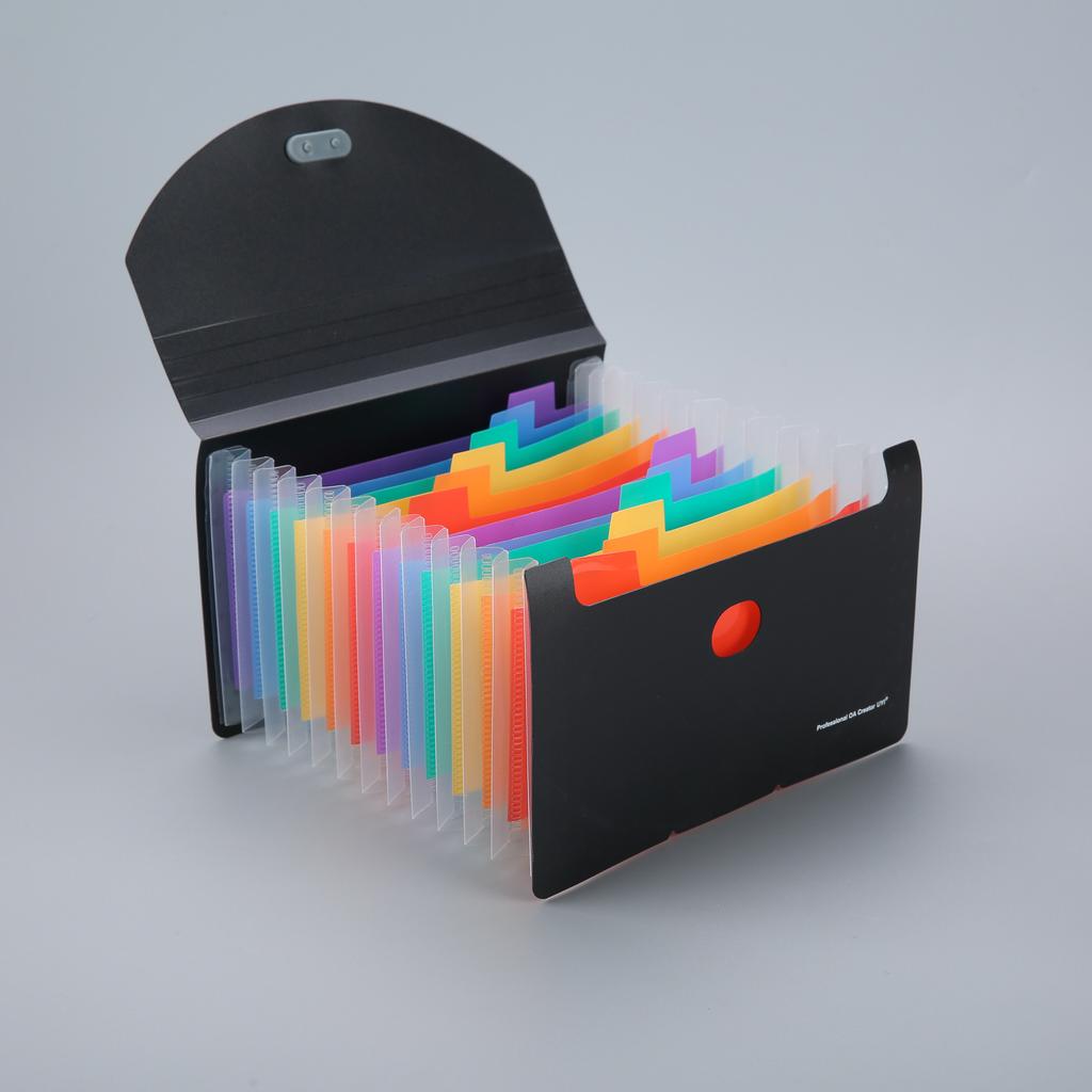 A613 Mini Akkordeon-Ordner Kompakter Tragbarer Beleg-Organizer Aktenordner für Rechnungen Coupons und Dokumente mit 13 Fächern