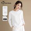 Women's Basic Crew Neck Brushed Long-Sleeve T-Shirt