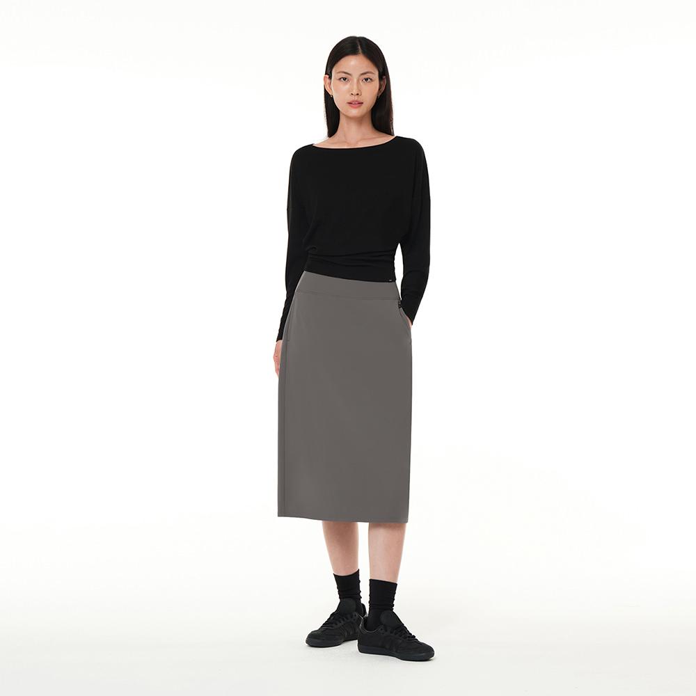ANDAR Airwarm Brushed Relaxed Fit Midi Skirt
