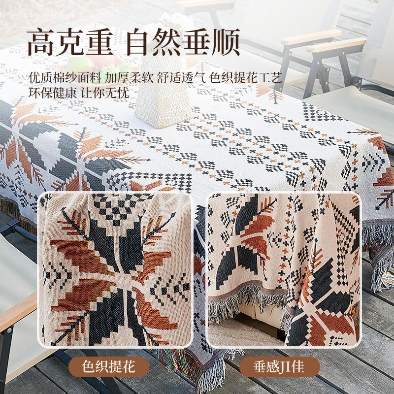 Bohemian Picnic Mat Camping Tablecloth Outdoor Lawn Moisture-Proof Floor Mat Tent Equipment Blanket Thickened