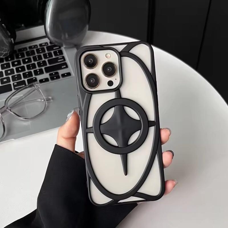 3D Plating Star Hollow Magnetic For Magsafe Case for iPhone 16 15 14 13 12 11 Pro Max Plus Dissipate Heat Cool Shockproof Cover