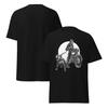 Grim Biker Skeleton with Fierce Dog Graphic Tee – Skull Rider Pitbull T-Shirt